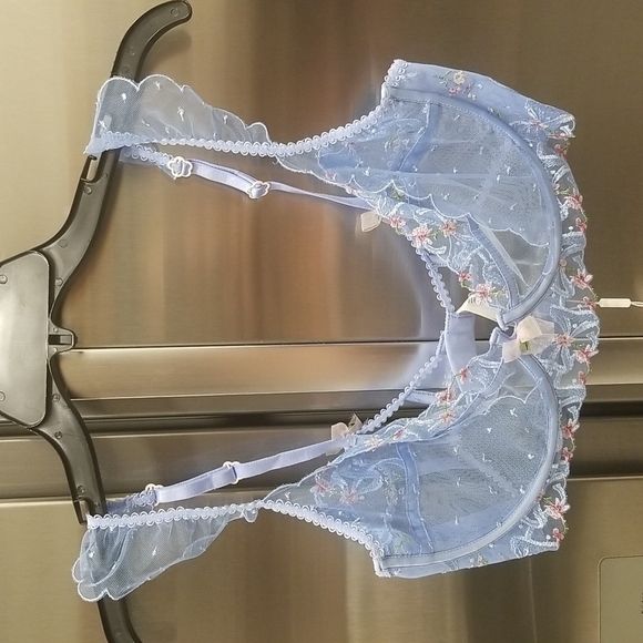 💕FOR LOVE AND LEMONS💕 Bell Bow Underwire Bra ~ Blue 38C NWT - Picture 10 of 16